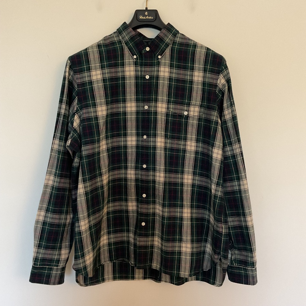Polo Ralph Lauren Mens Sz XXL Classic-Fit Plaid Oxford Shirt Green Red Preppy
